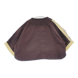 BEAMS BOY ショート ベースボール ショートスリーブ シャツ 定価14080円 カットオフ コットン 半袖シャツ エンジ ベージュ レディース ビームスボーイ【中古】6-0721S△