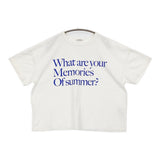 nest Robe コットン天竺BIGサイジングメッセージTee ワイド 半袖Ｔシャツ カットソー ホワイト ブルー レディース ネストローブ【中古】6-0724S♪