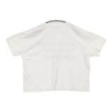 nest Robe コットン天竺BIGサイジングメッセージTee ワイド 半袖Ｔシャツ カットソー ホワイト ブルー レディース ネストローブ【中古】6-0724S♪