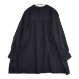 studio clip natural by clip ナチュラルバイクリップ リネン混 スタンドカラーギャザー チュニック ブラック レディース スタディオクリップ【中古】6-0926M∞