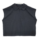 nest Robe UpcycleLino 天竺襟付Ｔシャツ コットンリネン 日本製 サイズF 半袖Ｔシャツ カットソー ブラック レディース ネストローブ【中古】6-0721S△