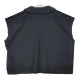 nest Robe UpcycleLino 天竺襟付Ｔシャツ コットンリネン 日本製 サイズF 半袖Ｔシャツ カットソー ブラック レディース ネストローブ【中古】6-0721S△