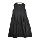 nest Robe リネンタックノースリーブ2wayワンピース 01201-1420 製品染め ワンピース ブラック レディース ネストローブ【中古】6-0926M∞
