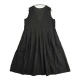 nest Robe リネンタックノースリーブ2wayワンピース 01201-1420 製品染め ワンピース ブラック レディース ネストローブ【中古】6-0926M∞