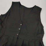 nest Robe リネンタックノースリーブ2wayワンピース 01201-1420 製品染め ワンピース ブラック レディース ネストローブ【中古】6-0926M∞