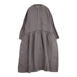 nest Robe リネン近江晒切替シャツワンピース 01223-1253 プルオーバー ワンピース グレー レディース ネストローブ【中古】6-0926M∞