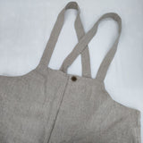 nest Robe ブラックリネンデッキサロペット 01212-1151 オーバーオール サロペット ベージュ レディース ネストローブ【中古】6-0926M∞