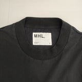 MHL. 595-3157551 五分袖 襟リブ コットン 無地 サイズ2 ワンピース 23SS ブラック レディース エムエイチエル【中古】6-0721S△