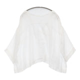 nest Robe リネンガーゼリボンブラウス 01252-1142 定価26400円 ギャザー シアー ブラウス シャツ 25SS ホワイト レディース ネストローブ【中古】6-0724S♪