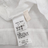 nest Robe リネンガーゼリボンブラウス 01252-1142 定価26400円 ギャザー シアー ブラウス シャツ 25SS ホワイト レディース ネストローブ【中古】6-0724S♪