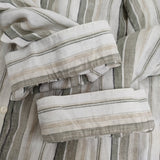 nest Robe リネンストライプチュニックシャツ リボン 01241-1038 ブラウス シャツ 24SS ホワイト カーキ レディース ネストローブ【中古】6-0724M♪