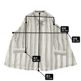 nest Robe リネンストライプチュニックシャツ リボン 01241-1038 ブラウス シャツ 24SS ホワイト カーキ レディース ネストローブ【中古】6-0724M♪