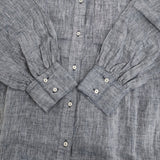 nest Robe リネンシャンブレーシャツワンピース 定価28600円 01251-1128 ワンピース 25SS ネイビー レディース ネストローブ【中古】6-0724M♪