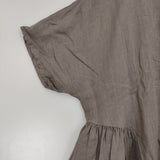 nest Robe リネン天然染め ラウンド切り替え2wayワンピース 01232-1382 シャツワンピース ワンピース モカベージュ レディース ネストローブ【中古】6-0721S△