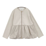 23区 【洗える】コットンエアーバルーンライトアウター 定価29700円 サイズ38 ノーカラージャケット 25SS ライトベージュ レディース ニジュウサンク【中古】6-0724M♪