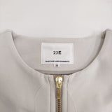 23区 【洗える】コットンエアーバルーンライトアウター 定価29700円 サイズ38 ノーカラージャケット 25SS ライトベージュ レディース ニジュウサンク【中古】6-0724M♪