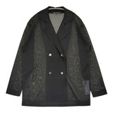 23区 【洗える】シアーダブルブレストニットジャケット サイズ38 KRWOGA1255 ジャケット ブラック レディース ニジュウサンク【中古】6-0724M♪
