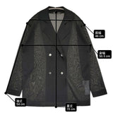 23区 【洗える】シアーダブルブレストニットジャケット サイズ38 KRWOGA1255 ジャケット ブラック レディース ニジュウサンク【中古】6-0724M♪
