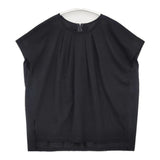 23区 新品 接触冷感 洗える ツイストコットンプレーティング タックデザイン 定価12980円 Ｔシャツ カットソー 25SS ブラック レディース ニジュウサンク【中古】6-0721S△