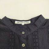 23区 【洗える】コットンエンブロイダリークロップドブラウス サイズ38 定価23100円 ブラウス シャツ 25SS ネイビー レディース ニジュウサンク【中古】6-0724M♪