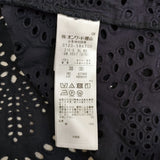 23区 【洗える】コットンエンブロイダリークロップドブラウス サイズ38 定価23100円 ブラウス シャツ 25SS ネイビー レディース ニジュウサンク【中古】6-0724M♪