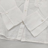 23区 【洗える】LIBECO クロップドシャツ 38 テープ刺繍 定価23100円 ブラウス シャツ 25SS ホワイト レディース ニジュウサンク【中古】6-0806M♪