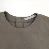 theory luxe APRI STRETCH OXFORD ストレッチワンピース Aライン コットンリネン混 日本製 ワンピース ブラウン レディース セオリーリュクス【中古】6-0721S△