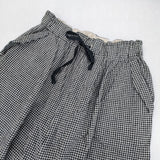 MAGALI リネンコットン ギンガムワイドパンツ ギンガムチェック パンツ ブラック グレー レディース マガリ【中古】6-0910M∞