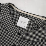 MAGALI リネンコットン フラットカラーブラウス ギンガムチェック ブラウス シャツ ブラック グレー レディース マガリ【中古】6-0910S∞