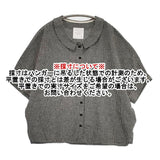MAGALI リネンコットン フラットカラーブラウス ギンガムチェック ブラウス シャツ ブラック グレー レディース マガリ【中古】6-0910S∞