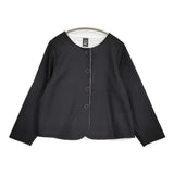 pot and tea ウールナイロン ノーカラージャケット ブラック レディース ポットアンドティー【中古】6-0918T♪