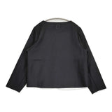 pot and tea ウールナイロン ノーカラージャケット ブラック レディース ポットアンドティー【中古】6-0918T♪