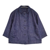 Lin francais d'antan 定番 Moreau モロー ヘンプデニムジャケット 丸襟 デニムジャケット ブルー レディース ランフランセダンタン【中古】6-0910M∞