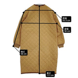 R&D.M.Co- QUILTING LONG COAT キルティングロングコート サイズS ノーカラー コート キャメル レディース オールドマンズテーラー【中古】6-0918T♪