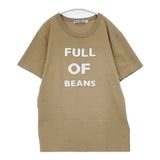 R&D.M.Co- FULL OF BEANS プリントTシャツ クルーネック コットン 日本製 サイズXL 半袖Ｔシャツ カットソー ベージュ ホワイト レディース オールドマンズテーラー【中古】6-0721S△
