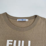R&D.M.Co- FULL OF BEANS プリントTシャツ クルーネック コットン 日本製 サイズXL 半袖Ｔシャツ カットソー ベージュ ホワイト レディース オールドマンズテーラー【中古】6-0721S△
