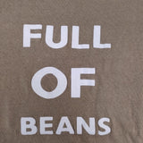 R&D.M.Co- FULL OF BEANS プリントTシャツ クルーネック コットン 日本製 サイズXL 半袖Ｔシャツ カットソー ベージュ ホワイト レディース オールドマンズテーラー【中古】6-0721S△