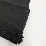 R&D.M.Co- FRILL DECORATION BUTTON BIB フリル コットンウール ベスト 定価44000円 ブラック レディース オールドマンズテーラー【中古】6-0724T♪