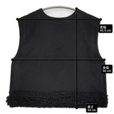 R&D.M.Co- FRILL DECORATION BUTTON BIB フリル コットンウール ベスト 定価44000円 ブラック レディース オールドマンズテーラー【中古】6-0724T♪