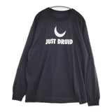 JUST DRUID プリント オーバーサイズ 長袖Ｔシャツ カットソー ロンＴ ブラック メンズ【中古】6-0912M∞