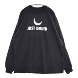JUST DRUID オーバーサイズ プリント 長袖Ｔシャツ カットソー ロンＴ ブラック メンズ【中古】6-0912M∞