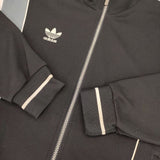 adidas デサント製 トラックジャケット トレフォイル ジャケット ブラック グレー メンズ アディダス【中古】6-0912M∞