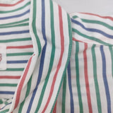 papas ストライプ サイズM ワイド 半袖シャツ ホワイト マルチカラー レディース パパス【中古】6-0818S△