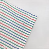 papas ストライプ サイズM ワイド 半袖シャツ ホワイト マルチカラー レディース パパス【中古】6-0818S△