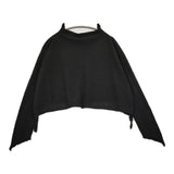 Haat ISSEY MIYAKE クレーププリーツ HA63JJ207 ウール 楊柳 ボトルネック カットソー ブラック レディース ハートイッセイミヤケ【中古】6-0806M♪