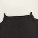 Haat ISSEY MIYAKE クレーププリーツ HA63JJ207 ウール 楊柳 ボトルネック カットソー ブラック レディース ハートイッセイミヤケ【中古】6-0806M♪