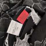 Haat ISSEY MIYAKE ボタニカル Vネック 半袖 サイズ2 チュニック ワンピース ブラック グレー レディース ハートイッセイミヤケ【中古】6-0806S♪