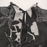 Haat ISSEY MIYAKE ボタニカル Vネック 半袖 サイズ2 チュニック ワンピース ブラック グレー レディース ハートイッセイミヤケ【中古】6-0806S♪