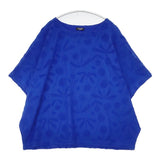marble sud タンポポJQ アンプルTEE ジャガード 花柄 ボートネック 半袖Ｔシャツ カットソー ブルー レディース マーブルシュッド【中古】6-0721S△
