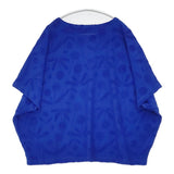 marble sud タンポポJQ アンプルTEE ジャガード 花柄 ボートネック 半袖Ｔシャツ カットソー ブルー レディース マーブルシュッド【中古】6-0721S△